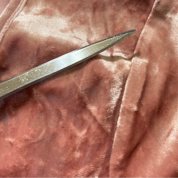 CANDIE'S Womens Top Crushed Velvet Blush Pink Fitted Y2K Style Size Medium - Picture 10 of 10